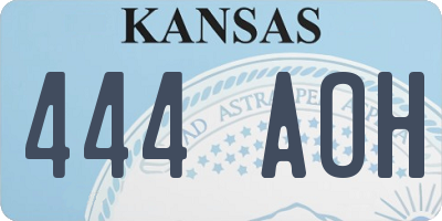KS license plate 444AOH