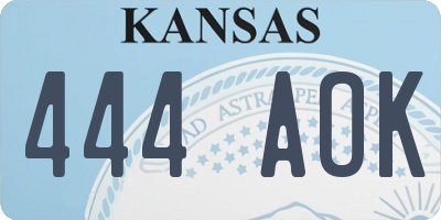 KS license plate 444AOK