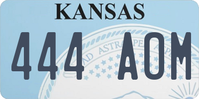 KS license plate 444AOM