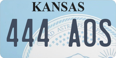 KS license plate 444AOS