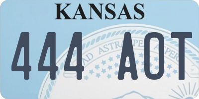 KS license plate 444AOT