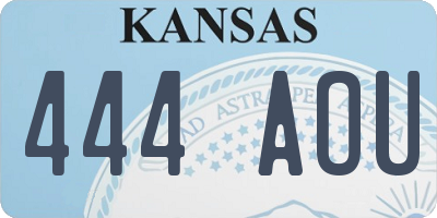 KS license plate 444AOU