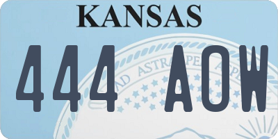 KS license plate 444AOW