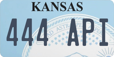 KS license plate 444API