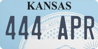 KS license plate 444APR