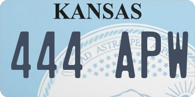 KS license plate 444APW