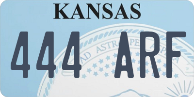 KS license plate 444ARF
