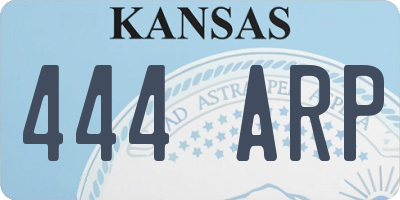 KS license plate 444ARP