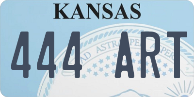 KS license plate 444ART