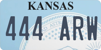 KS license plate 444ARW