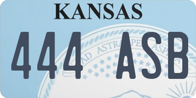 KS license plate 444ASB