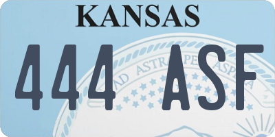KS license plate 444ASF