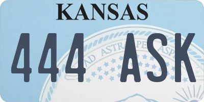 KS license plate 444ASK