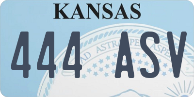 KS license plate 444ASV