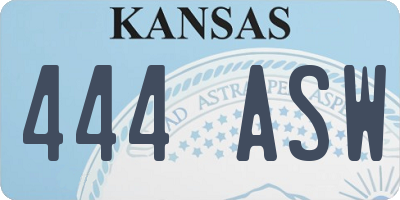 KS license plate 444ASW