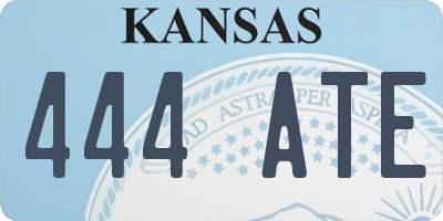 KS license plate 444ATE