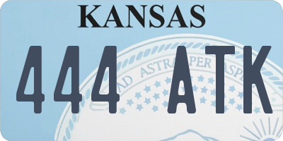 KS license plate 444ATK