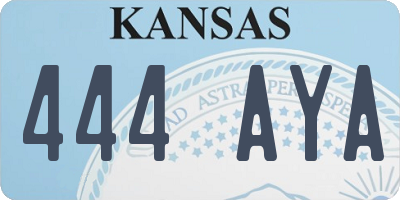 KS license plate 444AYA
