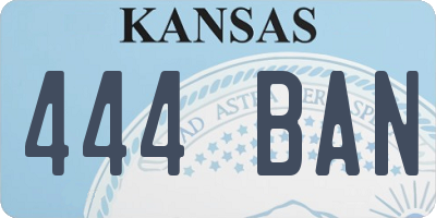 KS license plate 444BAN