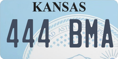 KS license plate 444BMA
