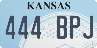KS license plate 444BPJ