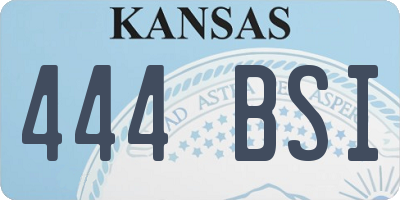 KS license plate 444BSI