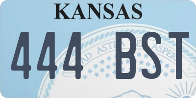 KS license plate 444BST