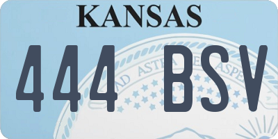KS license plate 444BSV