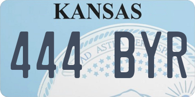 KS license plate 444BYR