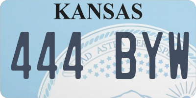 KS license plate 444BYW