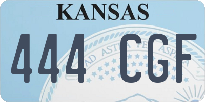 KS license plate 444CGF