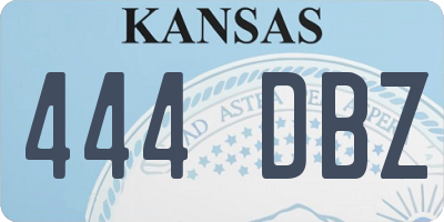KS license plate 444DBZ