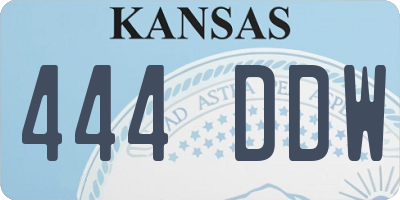 KS license plate 444DDW