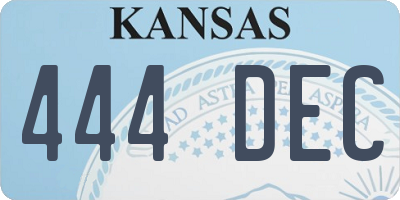 KS license plate 444DEC