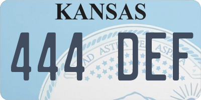 KS license plate 444DEF