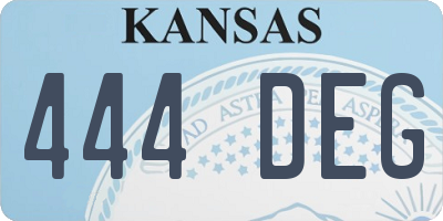 KS license plate 444DEG
