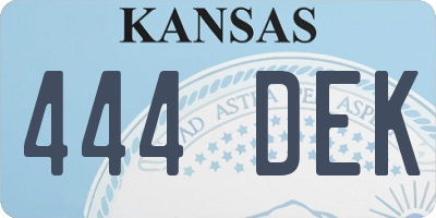 KS license plate 444DEK