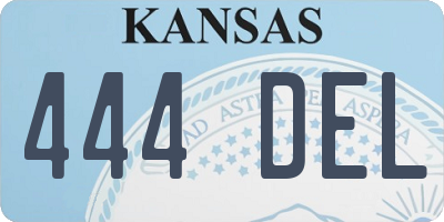 KS license plate 444DEL