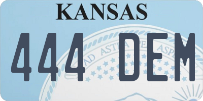 KS license plate 444DEM