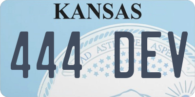 KS license plate 444DEV