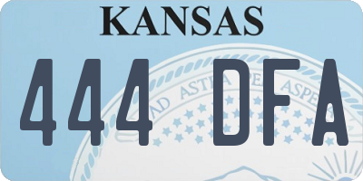 KS license plate 444DFA