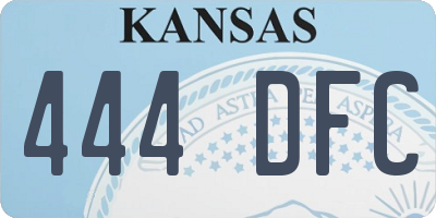 KS license plate 444DFC