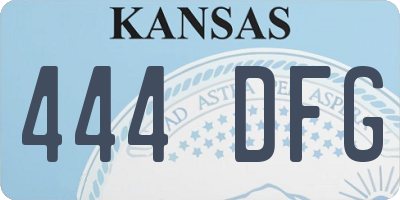 KS license plate 444DFG