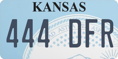 KS license plate 444DFR