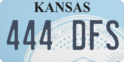 KS license plate 444DFS