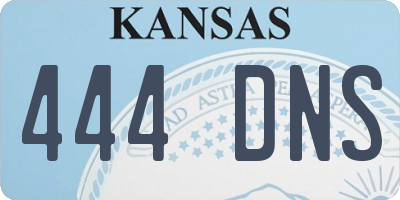 KS license plate 444DNS