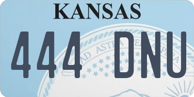 KS license plate 444DNU