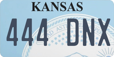 KS license plate 444DNX