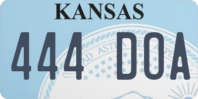 KS license plate 444DOA