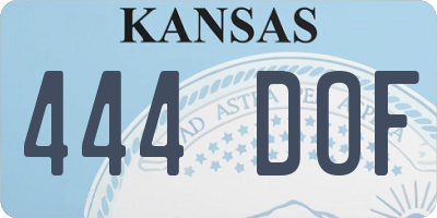 KS license plate 444DOF